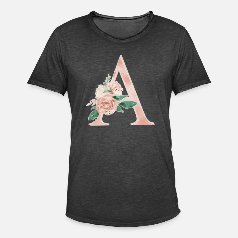 Buchstabe A - Initiale - Männer Vintage T-Shirt - Vintage Schwarz