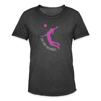 Volleyball Damen Live Love Volleyball - Männer Vintage T-Shirt - Vintage Schwarz - Vorne