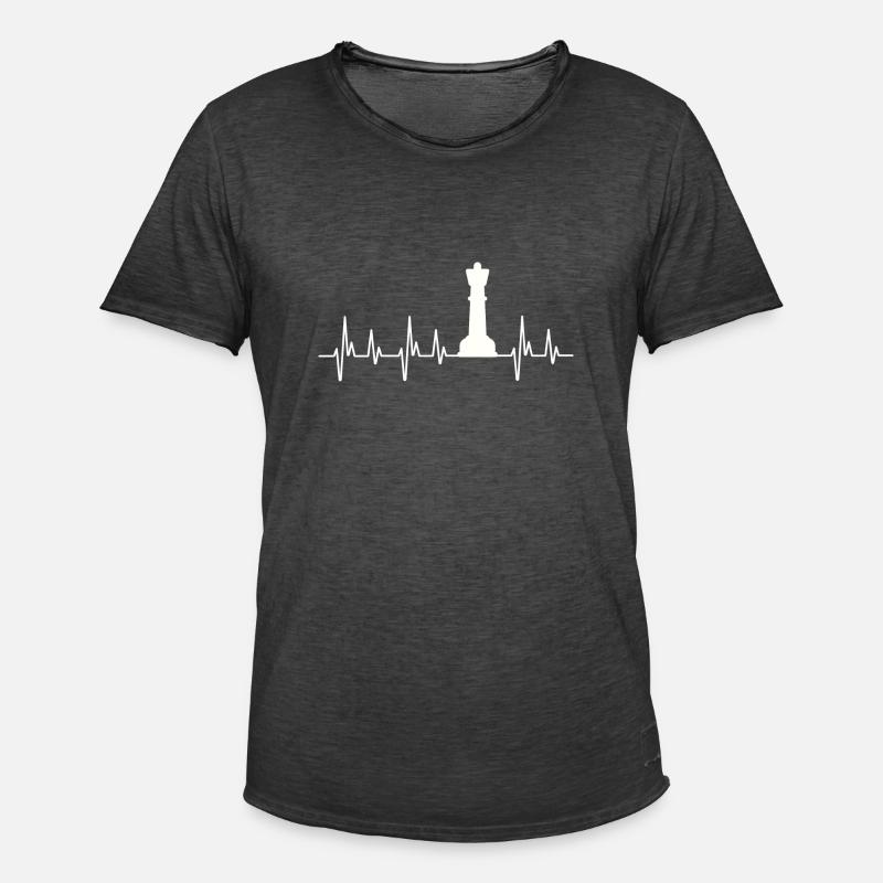 Camicia scacchi Schach Schachbrett Geschenk - Maglietta vintage da uomo - nero antico