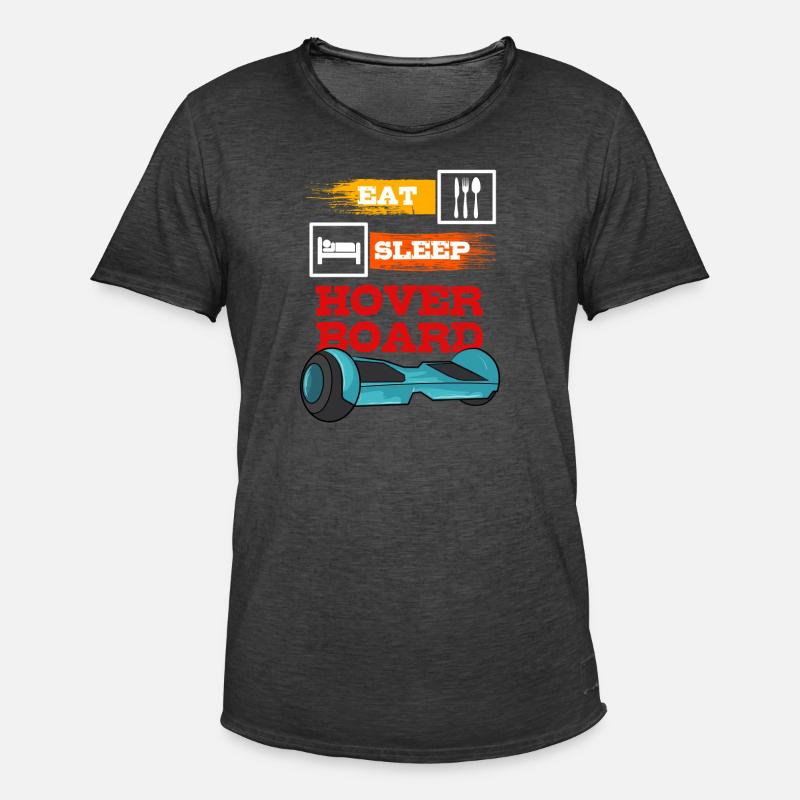 Hoverboard Junge Geschenk, Eat, Sleep - Männer Vintage T-Shirt - Vintage Schwarz