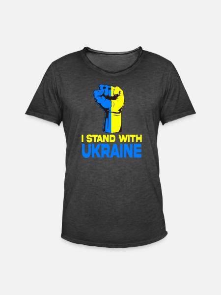 Ich stehe zur Ukraine - Männer Vintage T-Shirt - Vintage Schwarz