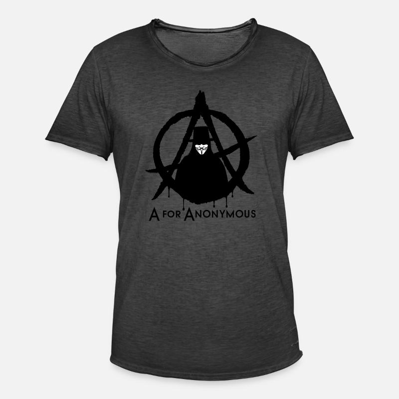 A for Anonymous 2c - Männer Vintage T-Shirt - Vintage Schwarz