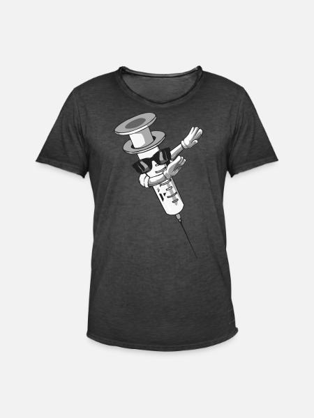 Spritze Dabbing Impfung impfen Dab - Männer Vintage T-Shirt - Vintage Schwarz
