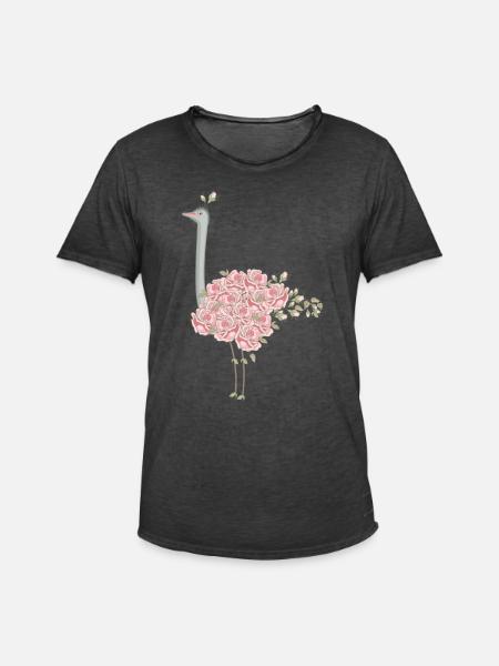 Rose Bouquet (b) - Men's Vintage T-Shirt - washed black