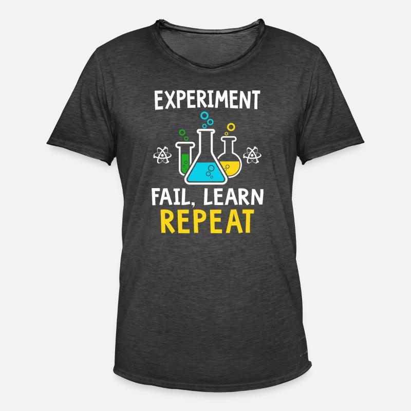 Experiment fail learn repeat - Männer Vintage T-Shirt - Vintage Schwarz
