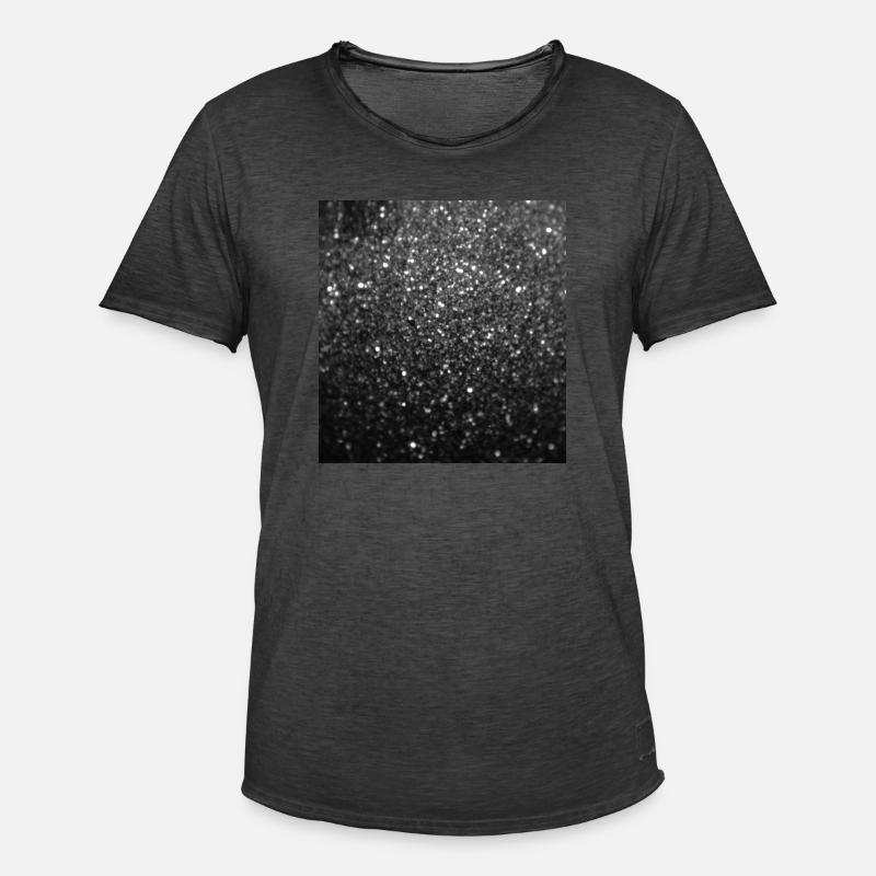 Funkelnder schwarzer Glitter - Männer Vintage T-Shirt - Vintage Schwarz