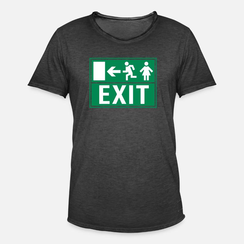 EXIT (FIRE EXIT) - T-shirt vintage Homme - noir vintage