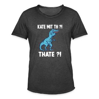 Kathe T-Rex Überbiss Meme Kathe Namens - Männer Vintage T-Shirt - Vintage Schwarz - Vorne - Jose (178cm)