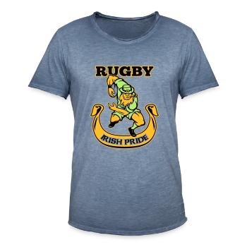 Rugby - Irish Pride - Männer Vintage T-Shirt - Vintage Denim - Vorne - Jose (178cm)