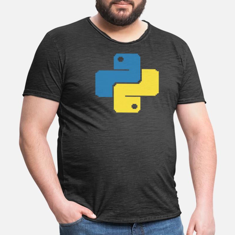 Python Pixelart Männer Vintage T-Shirt