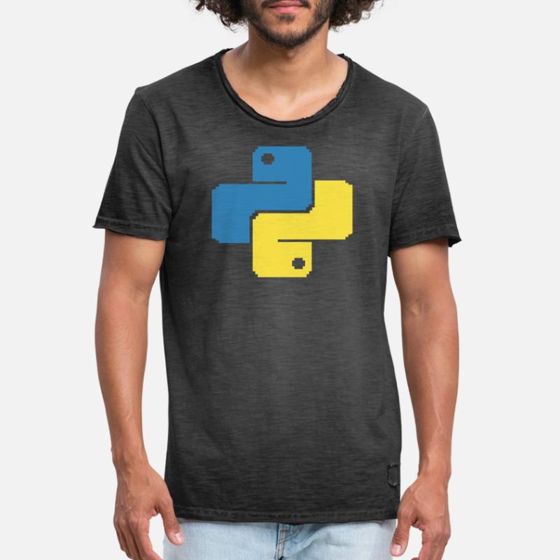 Python Pixelart Männer Vintage T-Shirt