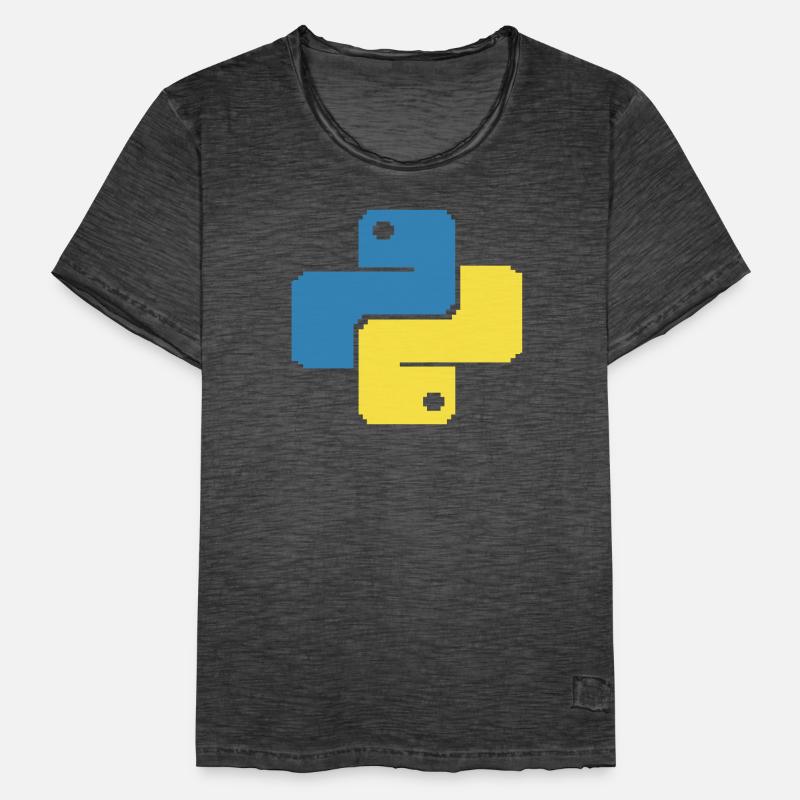 Python Pixelart Männer Vintage T-Shirt