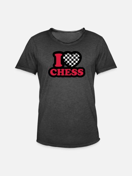I love chess - Men's Vintage T-Shirt - washed black