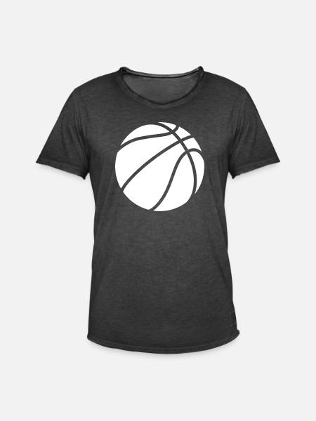 Basketball logo white - Men's Vintage T-Shirt - washed black