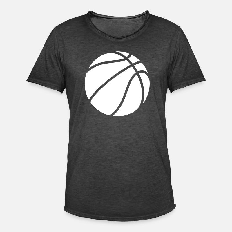 Basketball Logo weiß - Männer Vintage T-Shirt - Vintage Schwarz