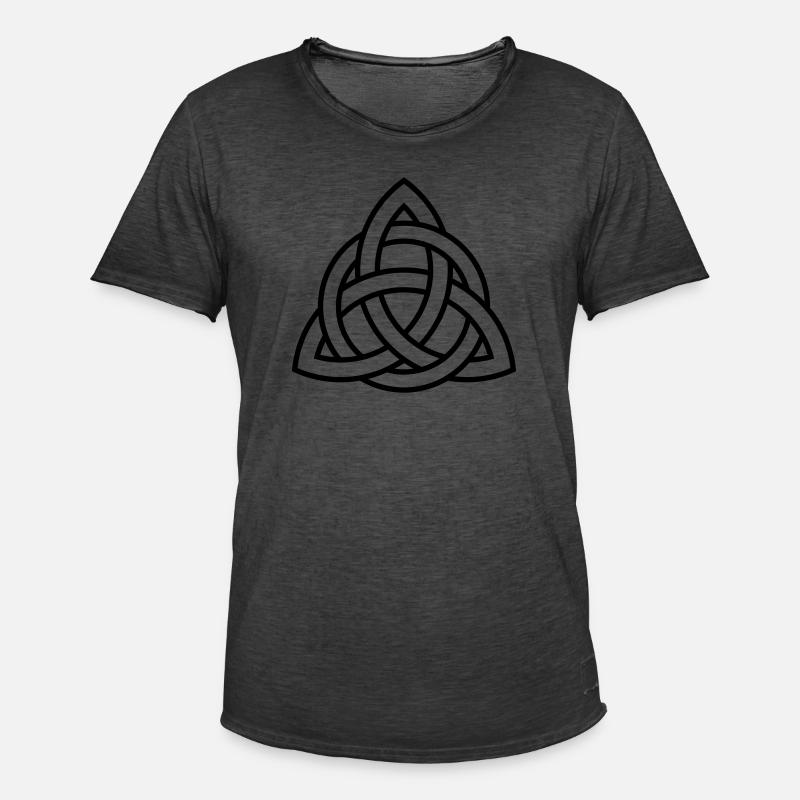 Keltisches Triqueta oder Triquetra-Symbol WEISS - Männer Vintage T-Shirt - Vintage Schwarz