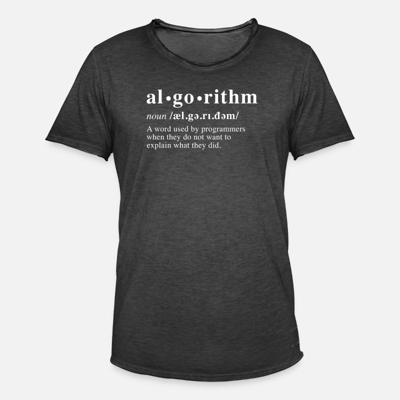 Algorithm Definition - Men's Vintage T-Shirt - washed black
