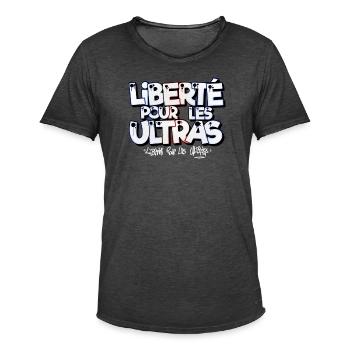 liberté pour les ultras - T-shirt vintage Homme - noir vintage - Devant - Jose (178cm)