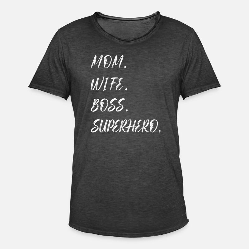 Mama Ehefrau Superheld - Männer Vintage T-Shirt - Vintage Schwarz