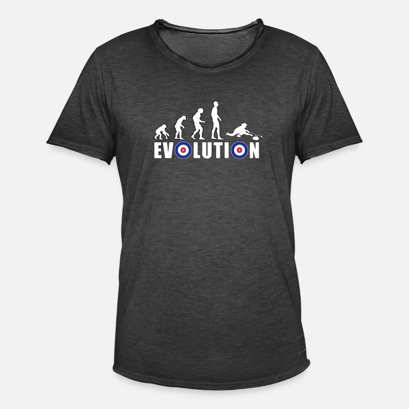 EVOLUTION CURLING Eisstockschießen Geschenk Winter - Männer Vintage T-Shirt - Vintage Schwarz