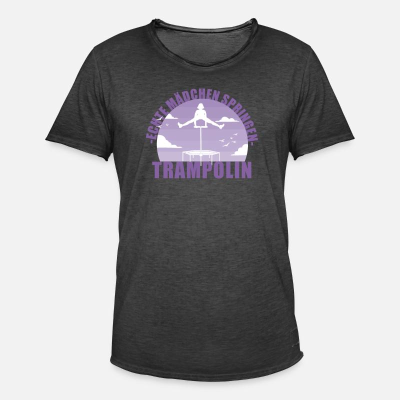 Echte Mädchen springen Trampolin Geschenk - Männer Vintage T-Shirt - Vintage Schwarz