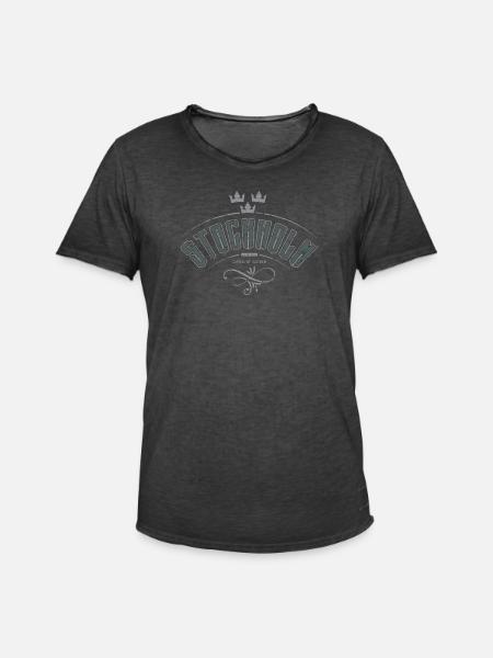 Stockholm 2-fäger - Men's Vintage T-Shirt - washed black