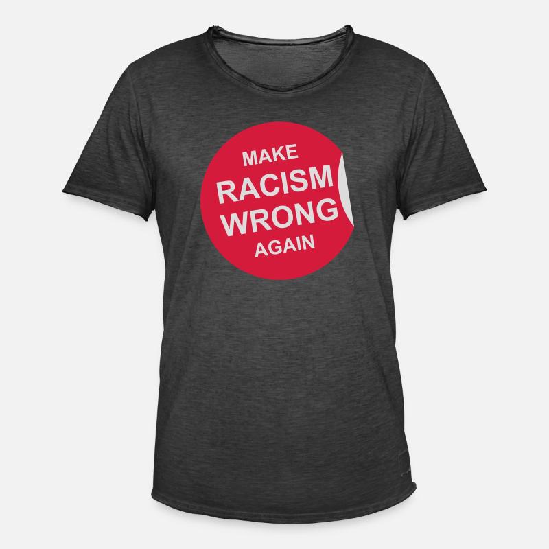make racism wrong again - Männer Vintage T-Shirt - Vintage Schwarz