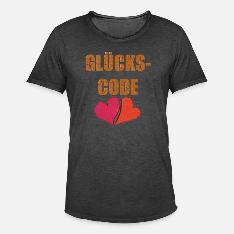 GLÜCKS CODE - Männer Vintage T-Shirt - Vintage Schwarz