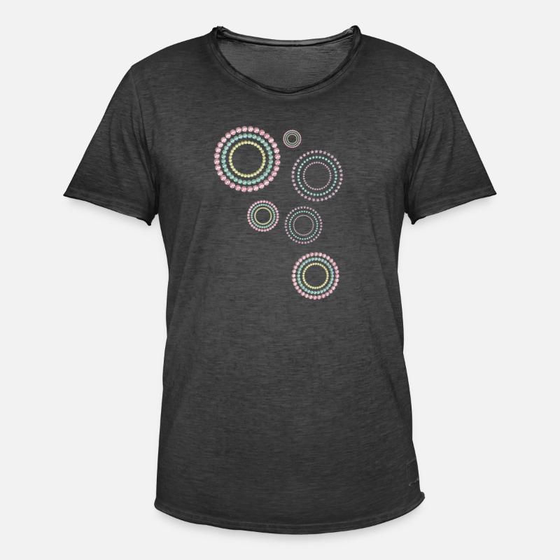 Circles, graphic patterns, patterns - Men's Vintage T-Shirt - washed black