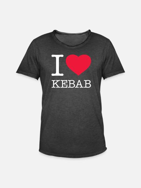 J’ADORE LE KEBAB - T-shirt vintage Homme - noir vintage