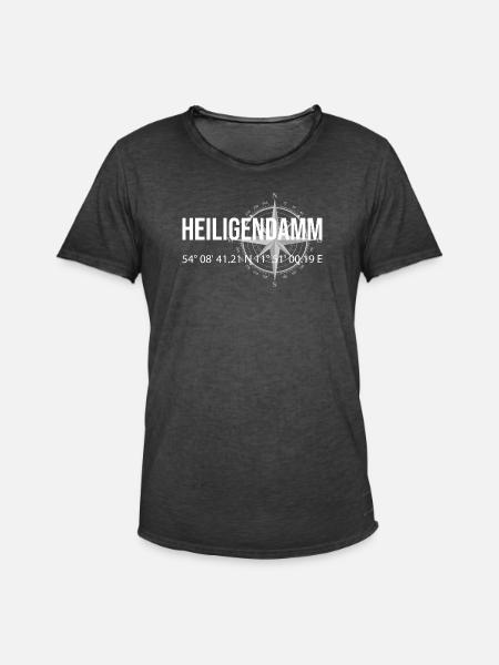 Koordinaten Heiligendamm - Männer Vintage T-Shirt - Vintage Schwarz
