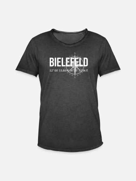 Koordinaten Bielefeld - Männer Vintage T-Shirt - Vintage Schwarz