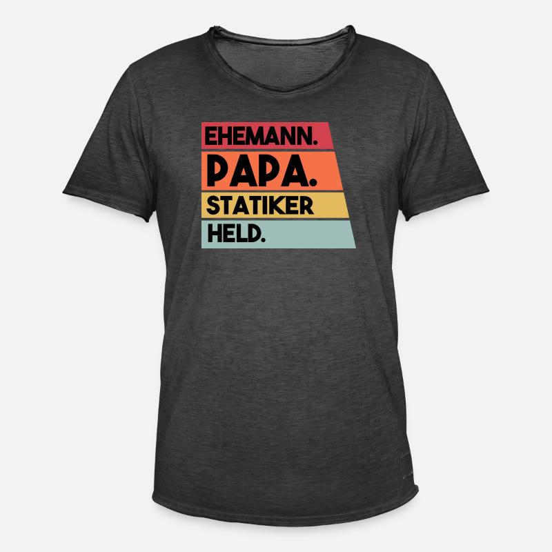 Ehemann Papa Statiker Held - Männer Vintage T-Shirt - Vintage Schwarz