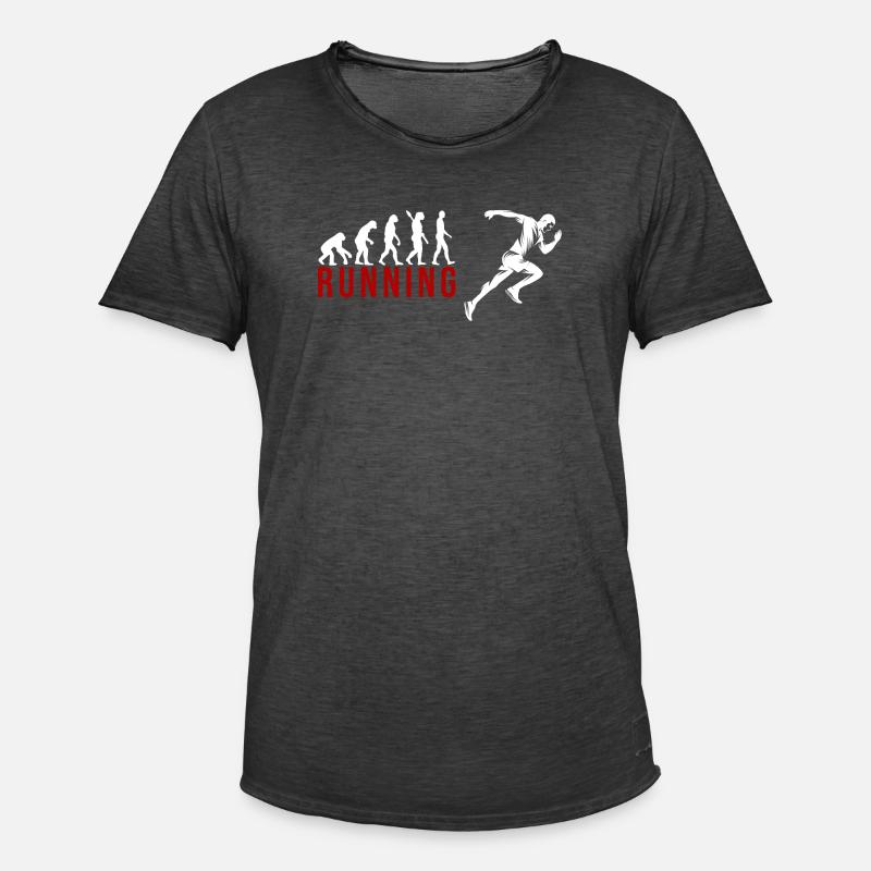 Evolution Running - Männer Vintage T-Shirt - Vintage Schwarz