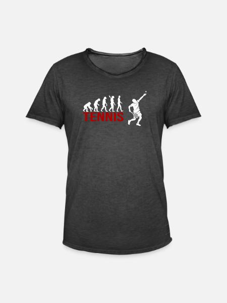 Evolution Tennis - Männer Vintage T-Shirt - Vintage Schwarz