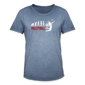 Evolution Volleyball - Männer Vintage T-Shirt - Vintage Denim - Vorne - Jose (178cm)