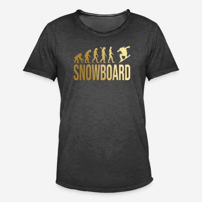 Evolution Snowboard - Männer Vintage T-Shirt - Vintage Schwarz