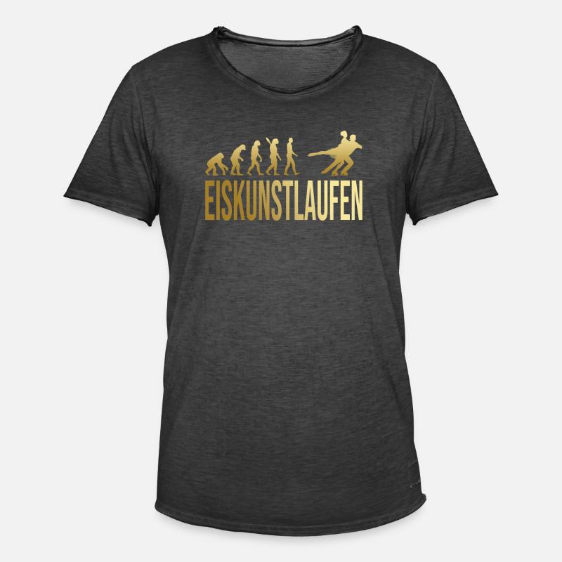 Evolution Eiskunstlaufen - Männer Vintage T-Shirt - Vintage Schwarz