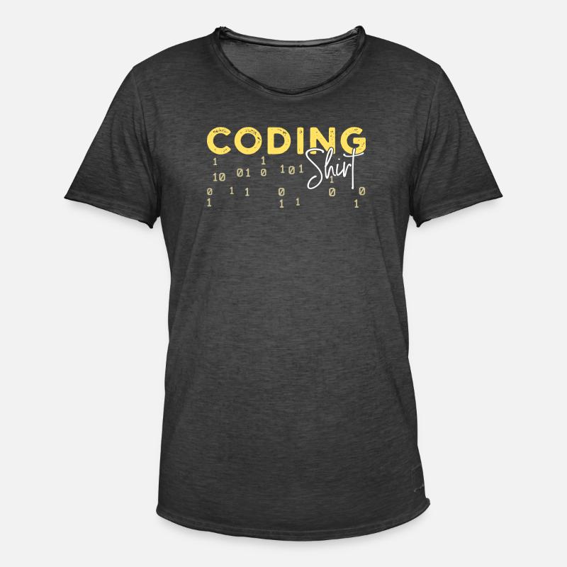 Coden Statement Developer Programmer Scripting - Men's Vintage T-Shirt - washed black
