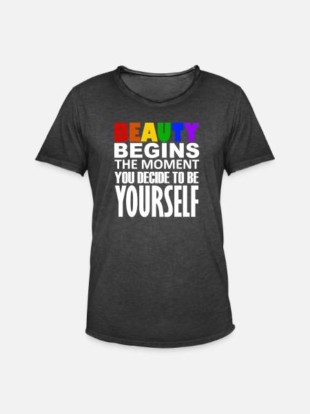LGBTQIA+ - Men's Vintage T-Shirt - washed black