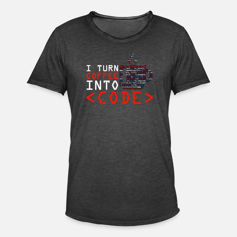 Aus Kaffee Code generieren Programmierer - Männer Vintage T-Shirt - Vintage Schwarz