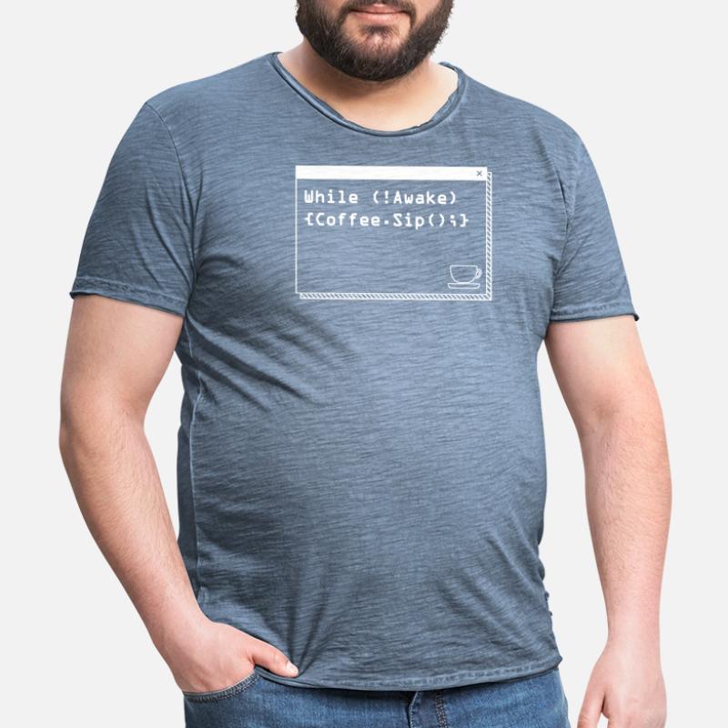 Programmers generate code from coffee Men's Vintage T-Shirt