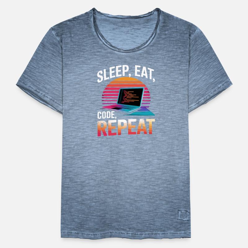 Sleep Eat Code Repeat Gift Programmeur Développeur T-shirt vintage Homme