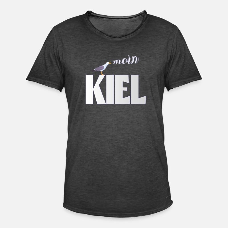 Kiel Möwe & Moin Design - Männer Vintage T-Shirt - Vintage Schwarz