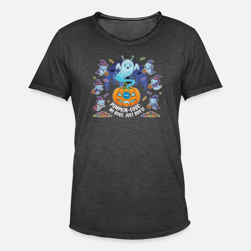 Pumpkin-Code: No Bugs, Just Boo's ! - Männer Vintage T-Shirt - Vintage Schwarz