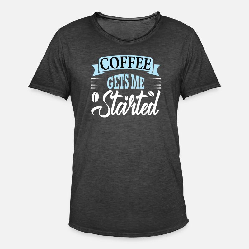 coffee gets me started - Männer Vintage T-Shirt - Vintage Schwarz