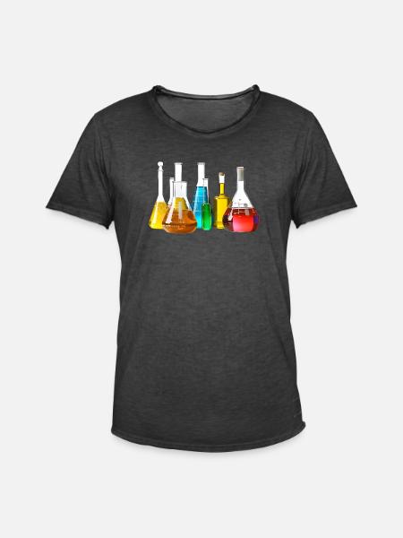 Bunte Laborgläser Kollektion - Männer Vintage T-Shirt - Vintage Schwarz