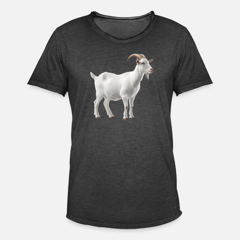 Weiße Bergziege Portrait - Männer Vintage T-Shirt - Vintage Schwarz