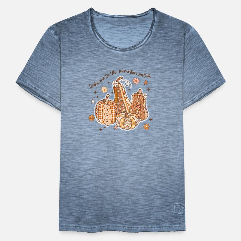 Patchwork Pumpkin Patch Men's Vintage T-Shirt