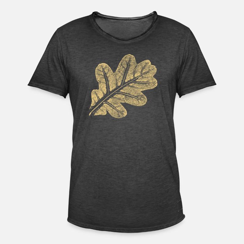 Blatt Eiche / Eichenblatt - Natur Design - Männer Vintage T-Shirt - Vintage Schwarz
